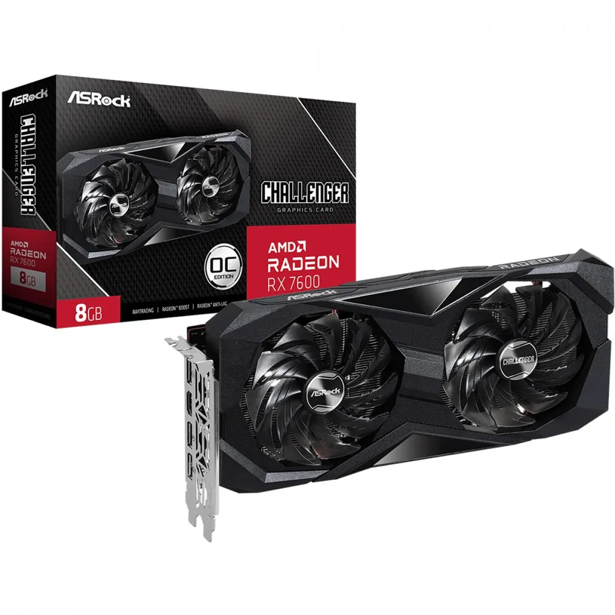 RX 7600, vista de frente